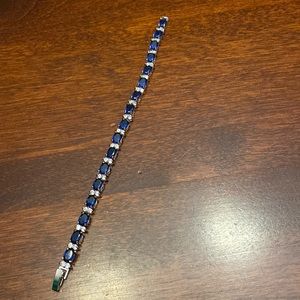 NWOT Beautiful CZ Sapphire and CZ Clear tennis bracelet.